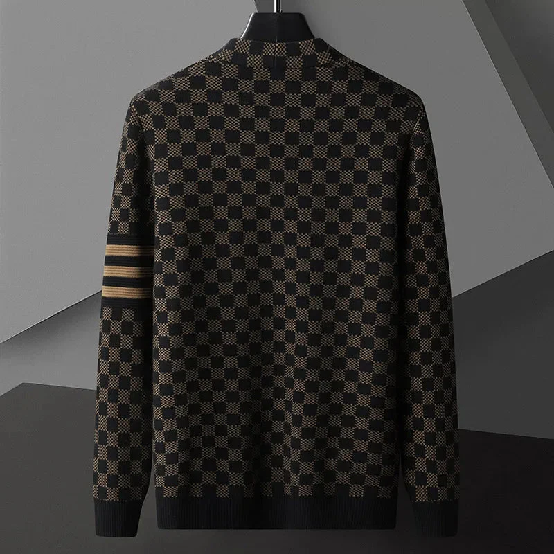 Monarch Checkered Knit Cardigan - Image 2