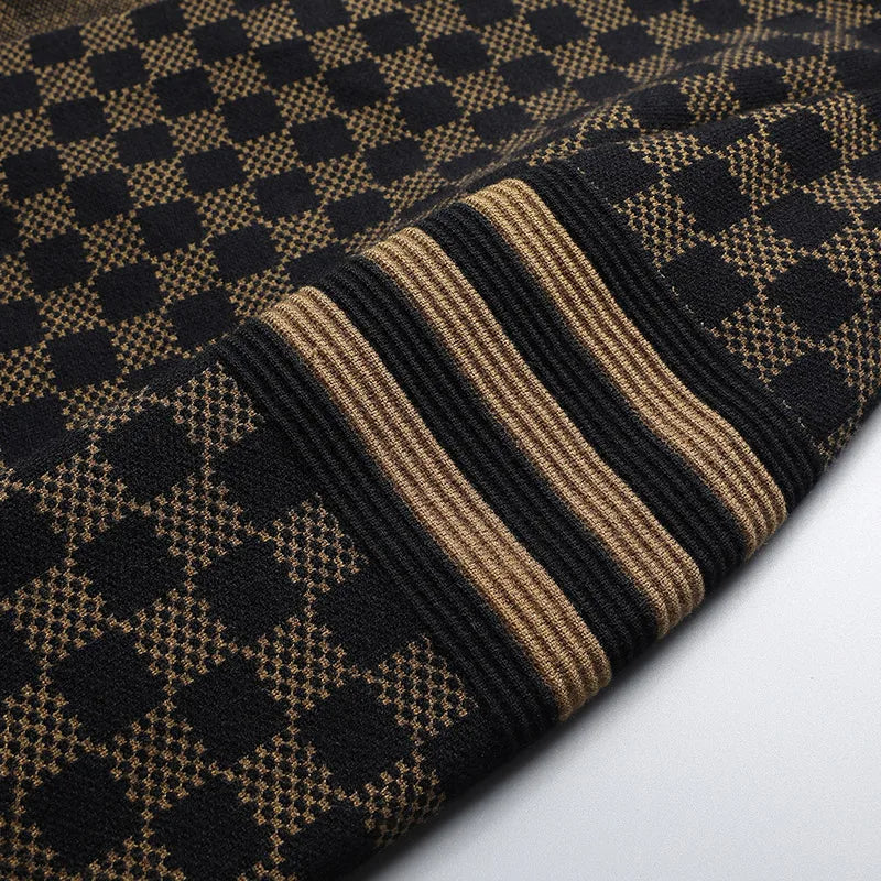 Monarch Checkered Knit Cardigan - Image 4