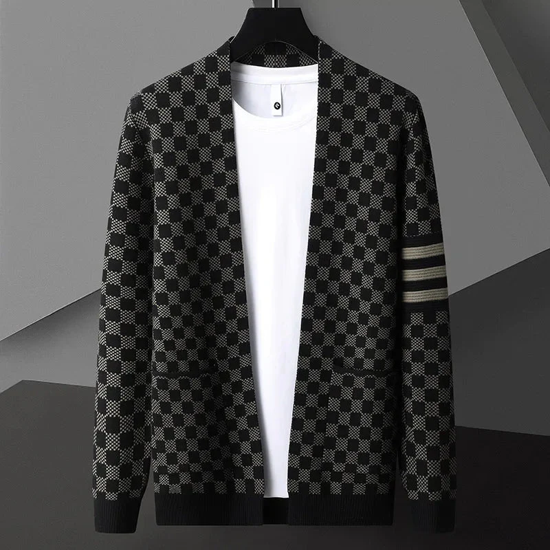 Monarch Checkered Knit Cardigan - Image 5