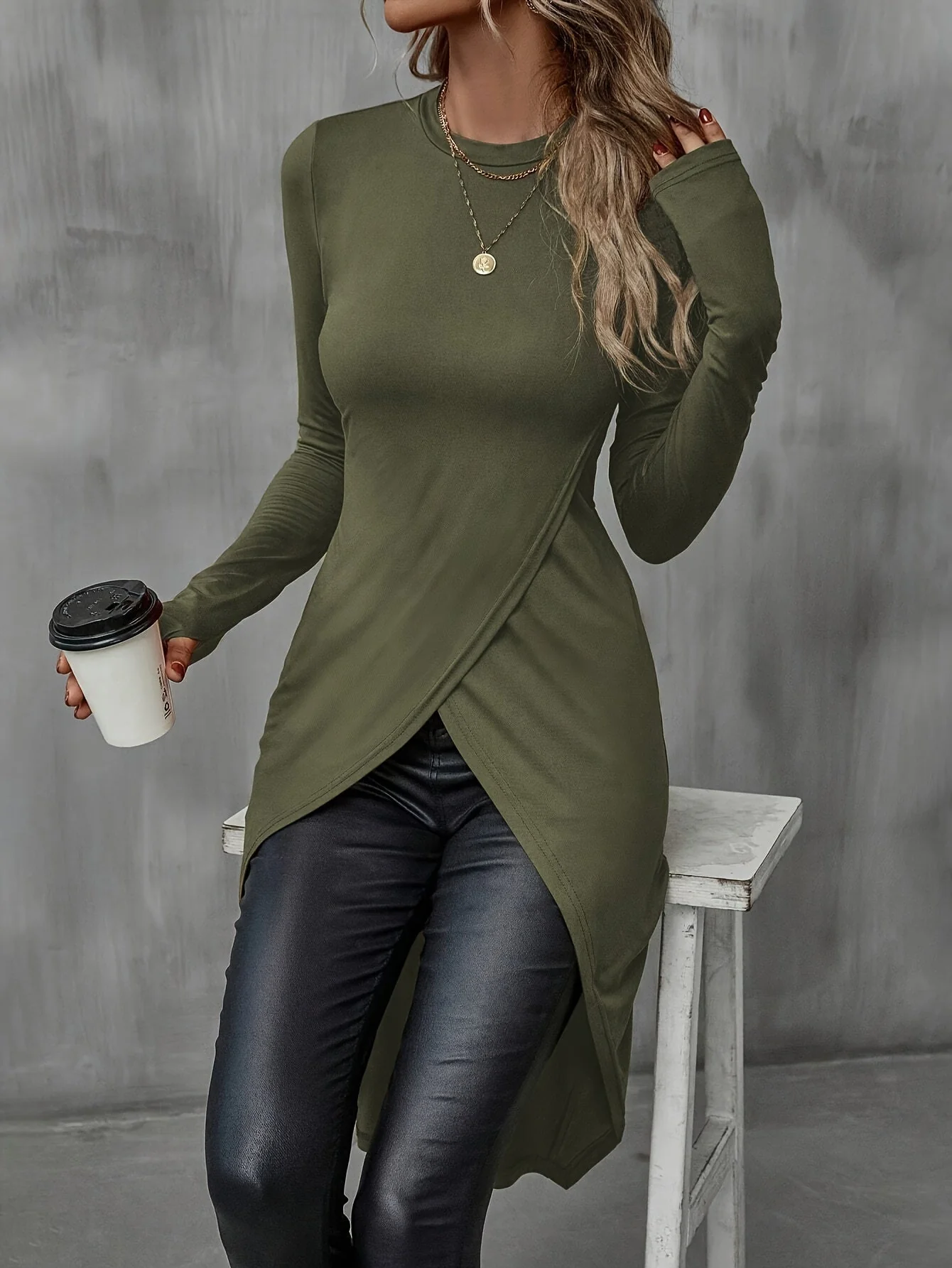 Allure Long-Sleeve Wrap Tunic - Image 3