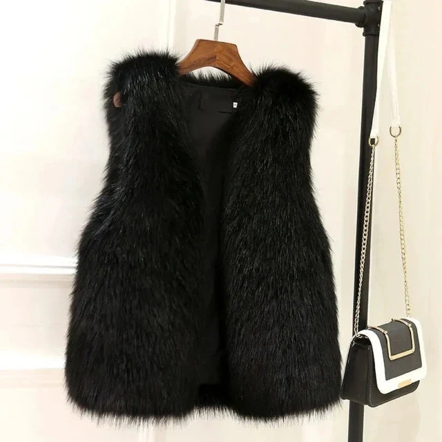Lucent Faux Fox Fur Gilet - Image 6