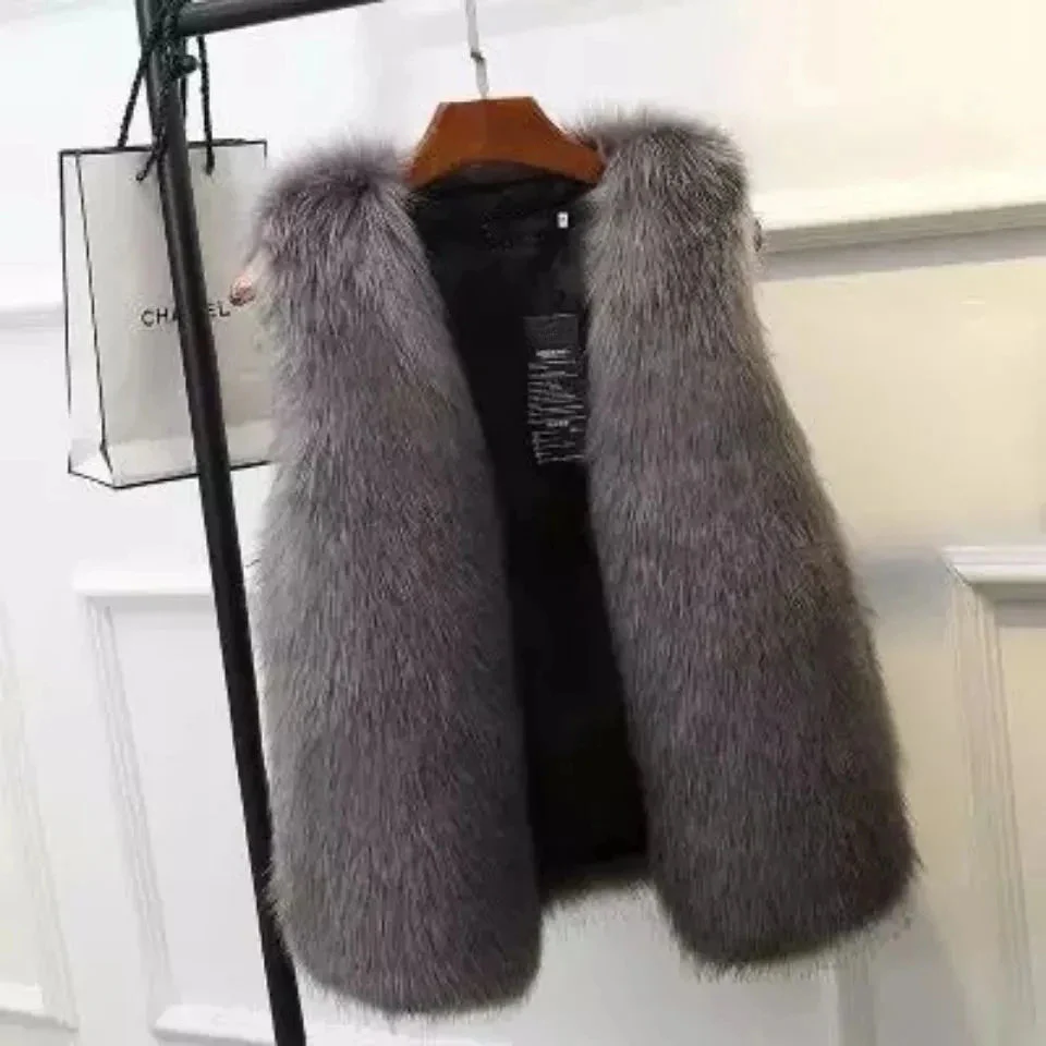 Lucent Faux Fox Fur Gilet - Image 7