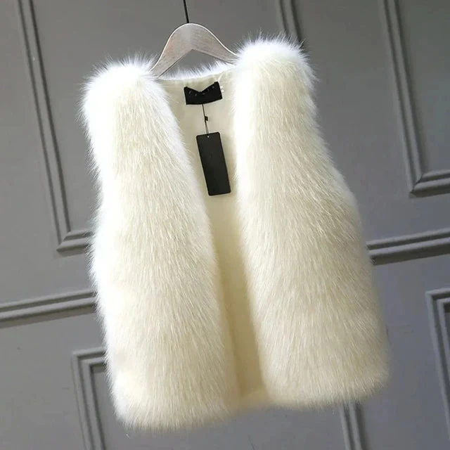 Lucent Faux Fox Fur Gilet - Image 8