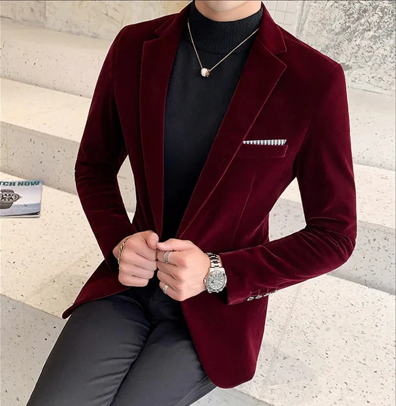 Midnight Velvet Tailored Blazer - Image 3