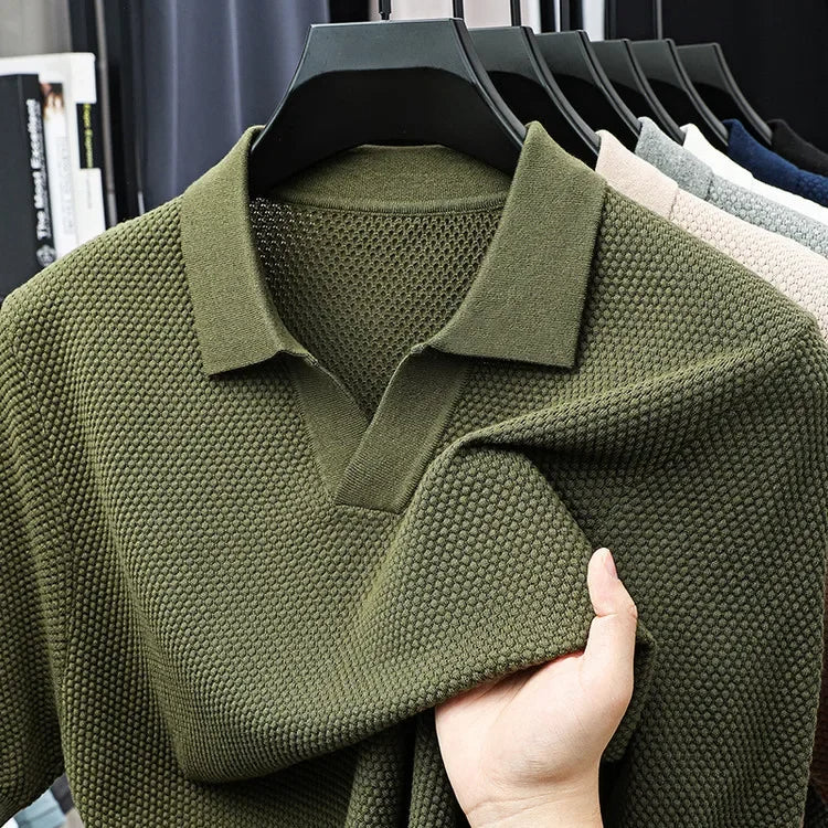 Hudson Waffle Knit Polo - Image 4