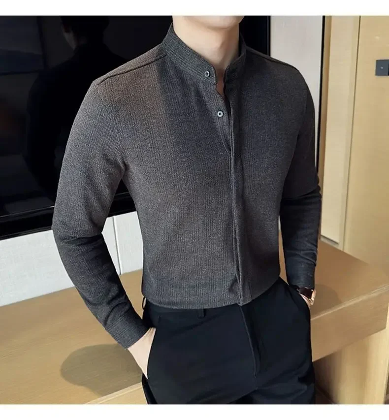 Mandarin Button-Up Shirt - Image 2