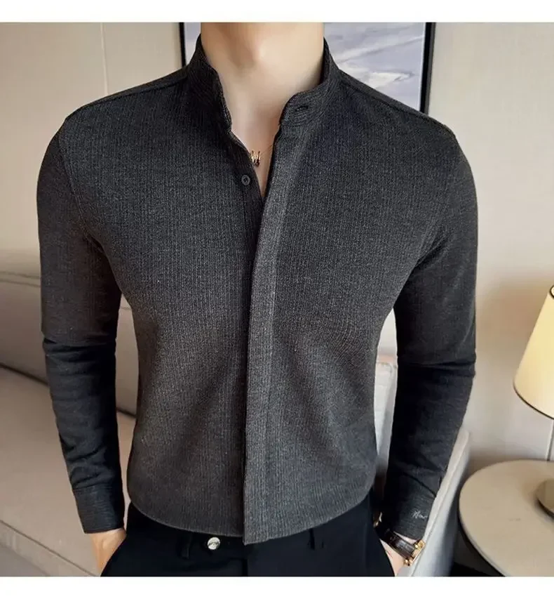 Mandarin Button-Up Shirt - Image 4