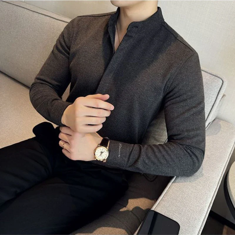 Mandarin Button-Up Shirt - Image 5