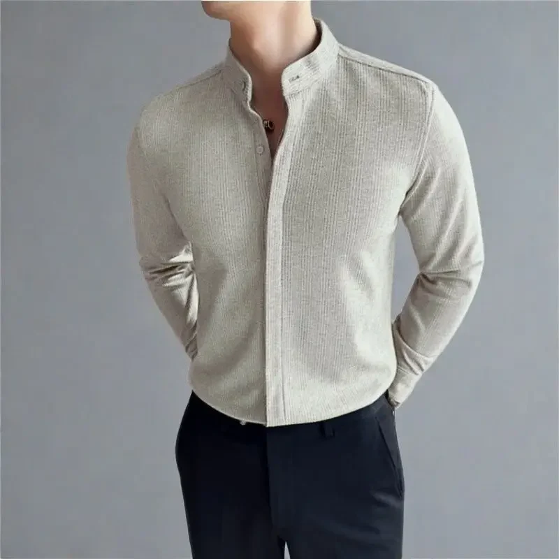 Mandarin Button-Up Shirt - Image 8