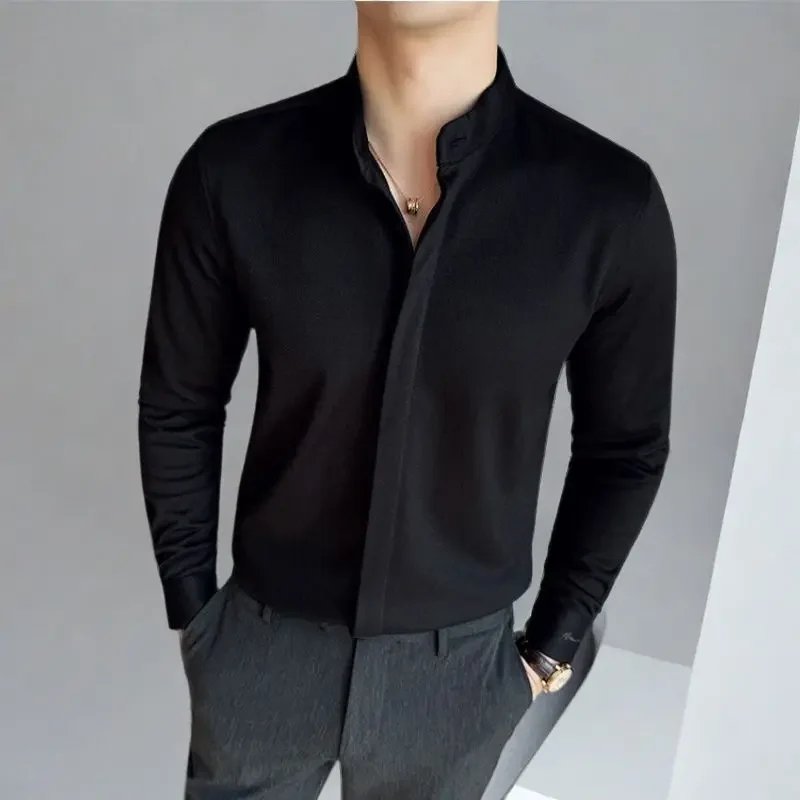 Mandarin Button-Up Shirt - Image 9
