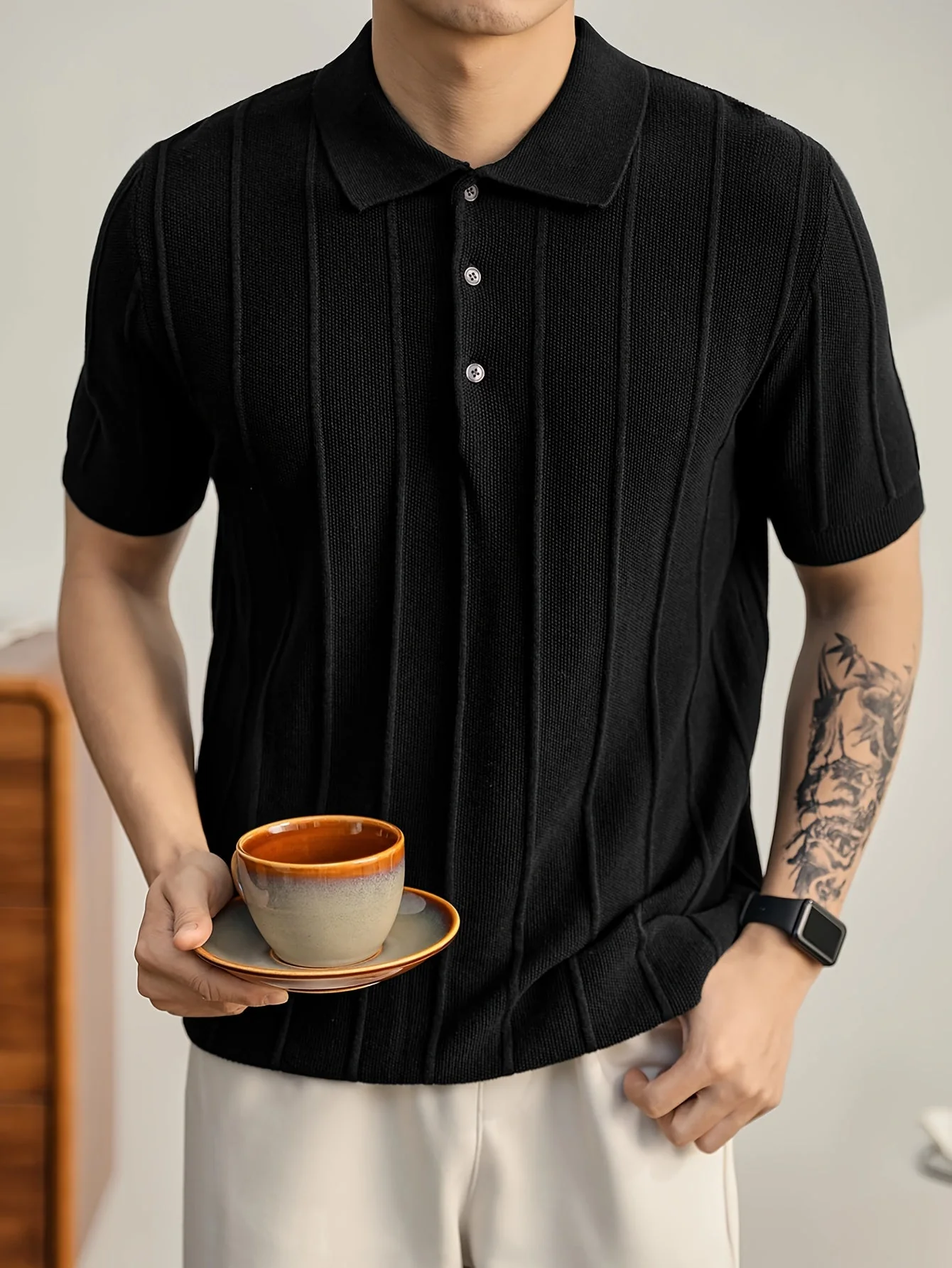 Riviera Textured Knit Polo Shirt - Image 11
