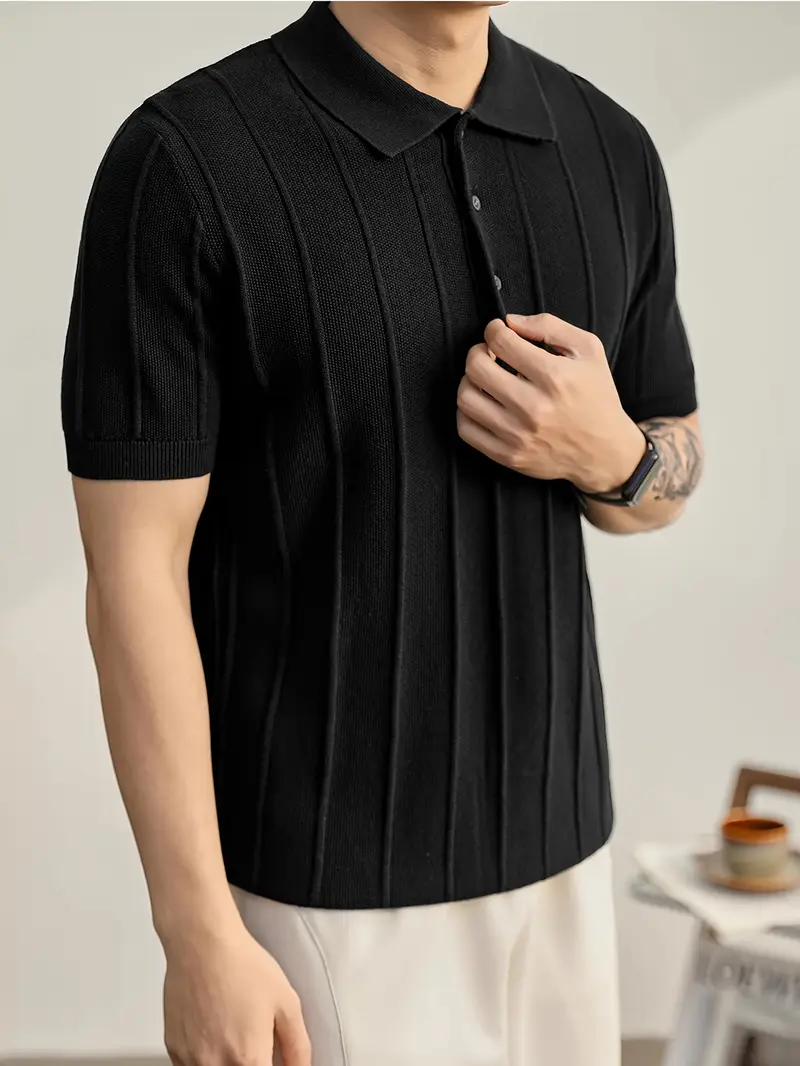 Riviera Textured Knit Polo Shirt - Image 12