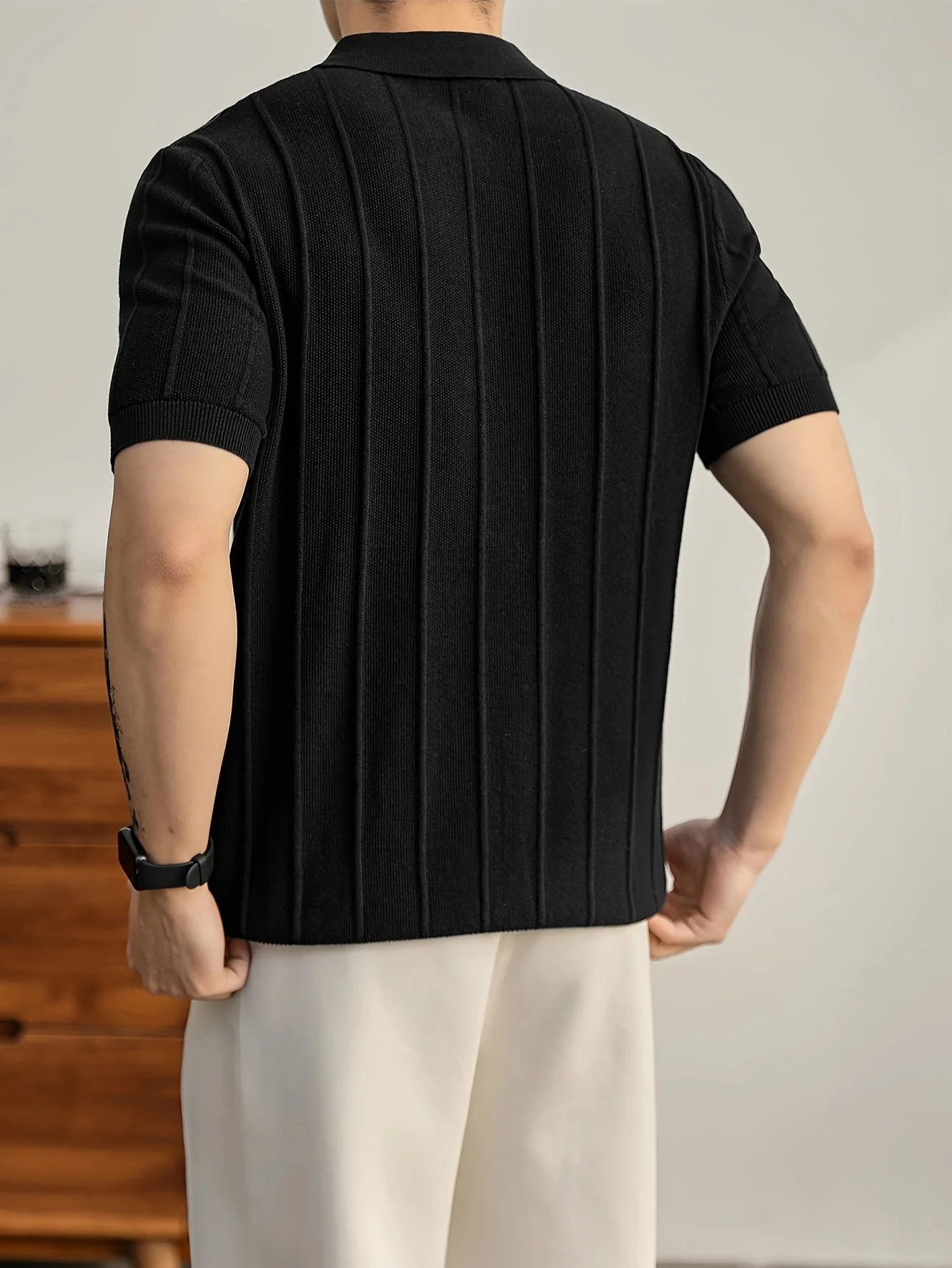 Riviera Textured Knit Polo Shirt - Image 13