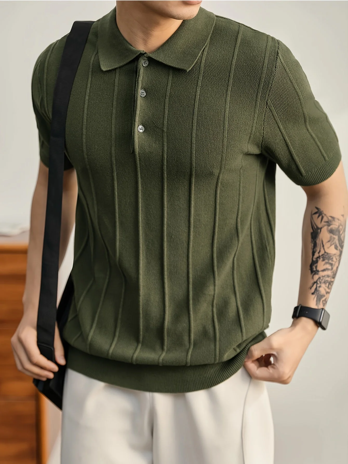 Riviera Textured Knit Polo Shirt - Image 2