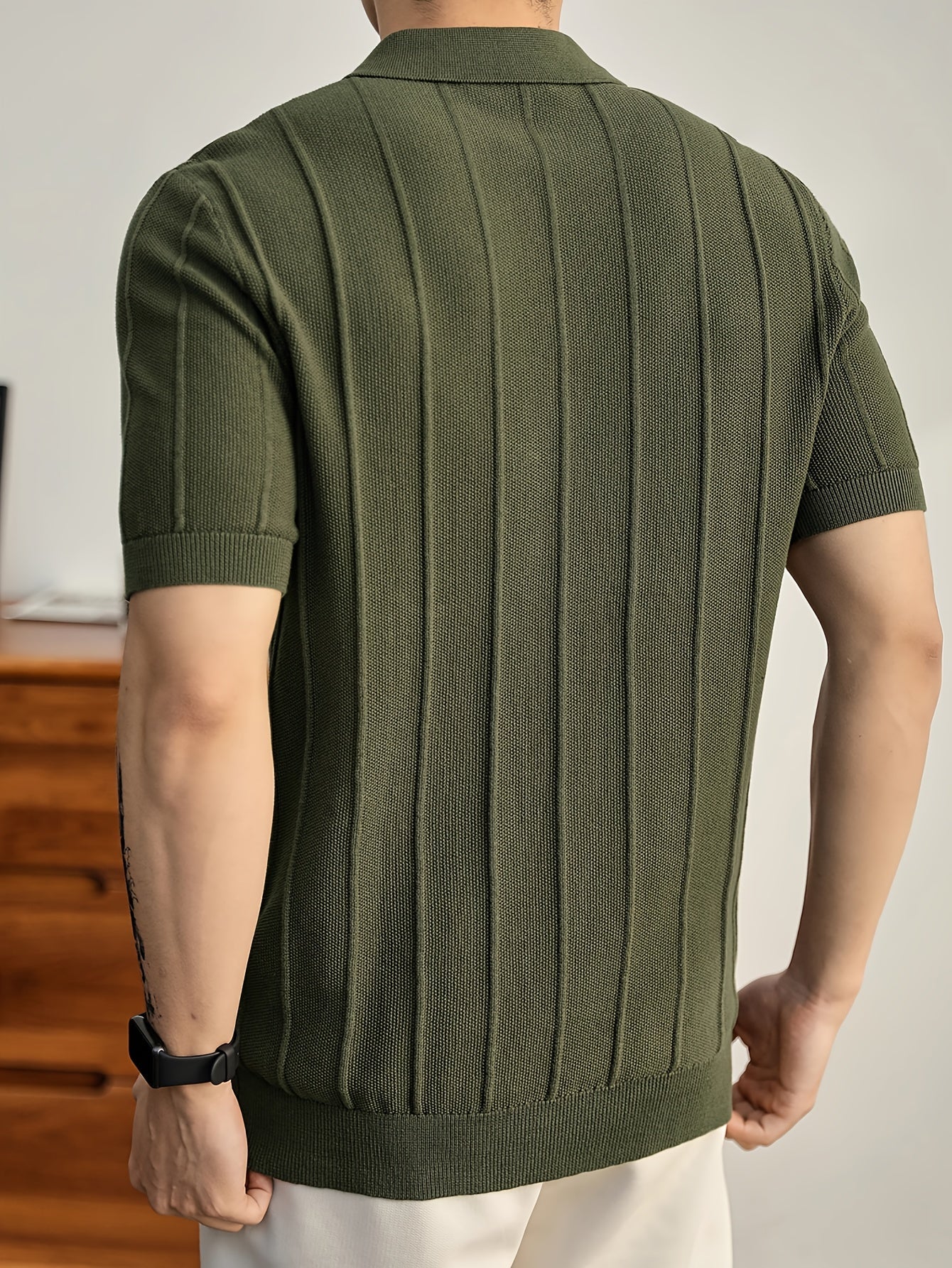 Riviera Textured Knit Polo Shirt - Image 3