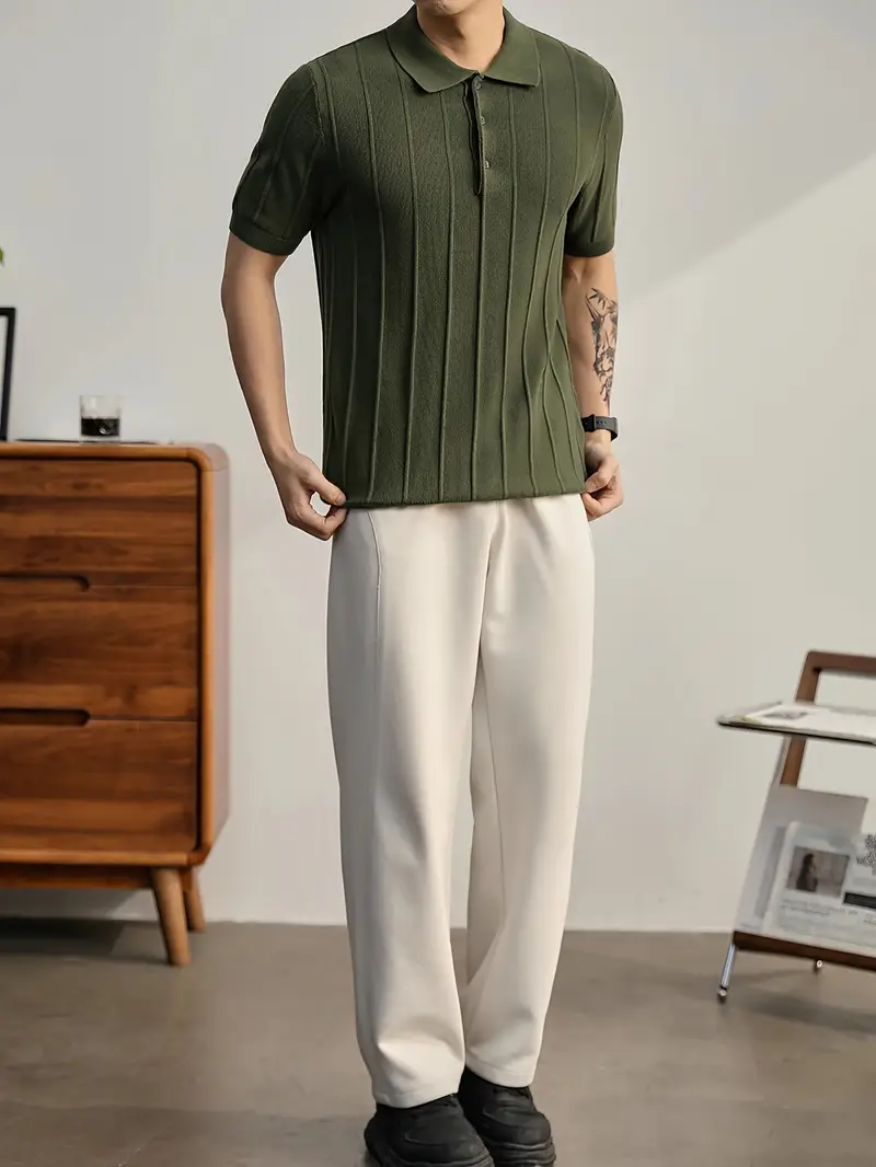 Riviera Textured Knit Polo Shirt - Image 5