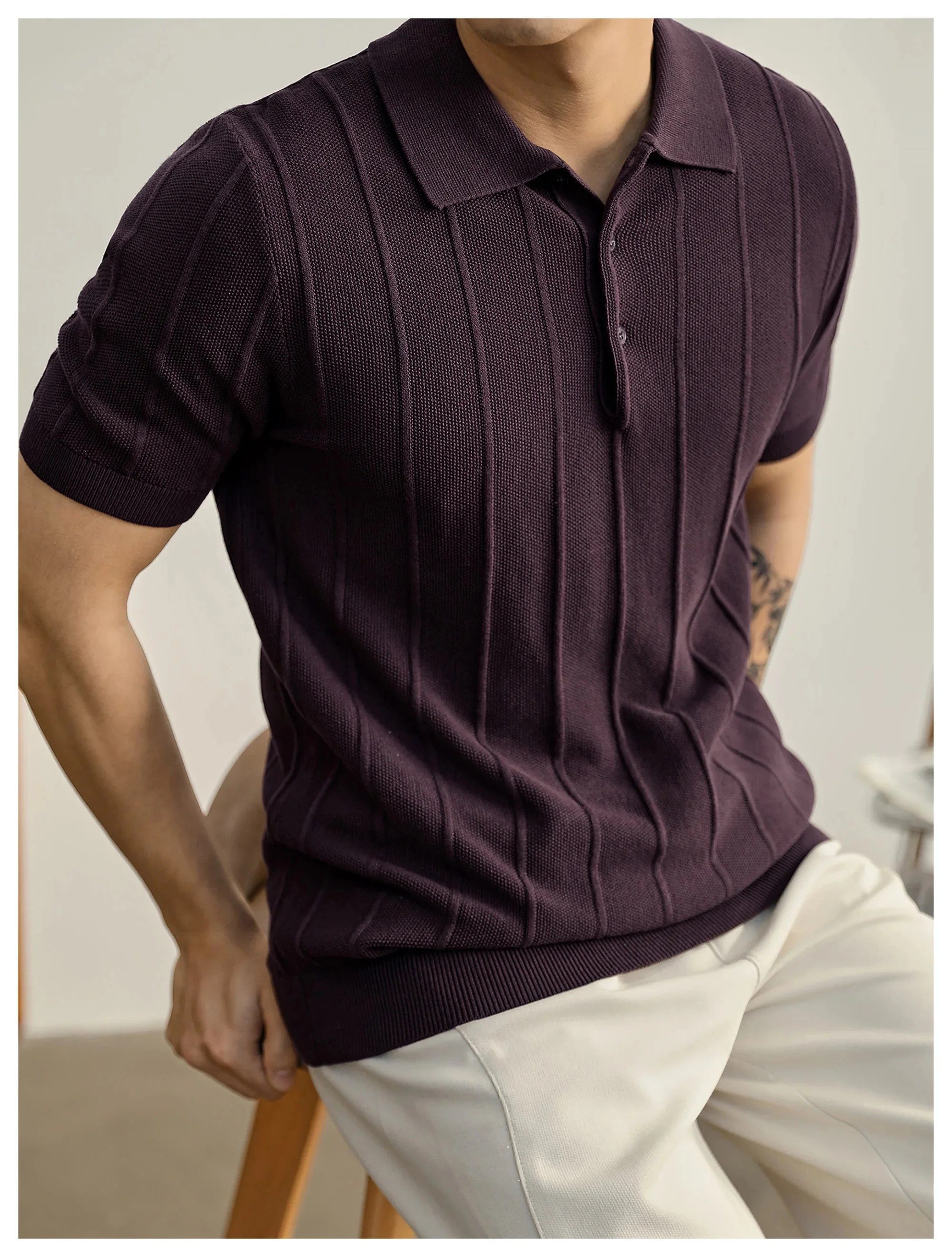 Riviera Textured Knit Polo Shirt - Image 8