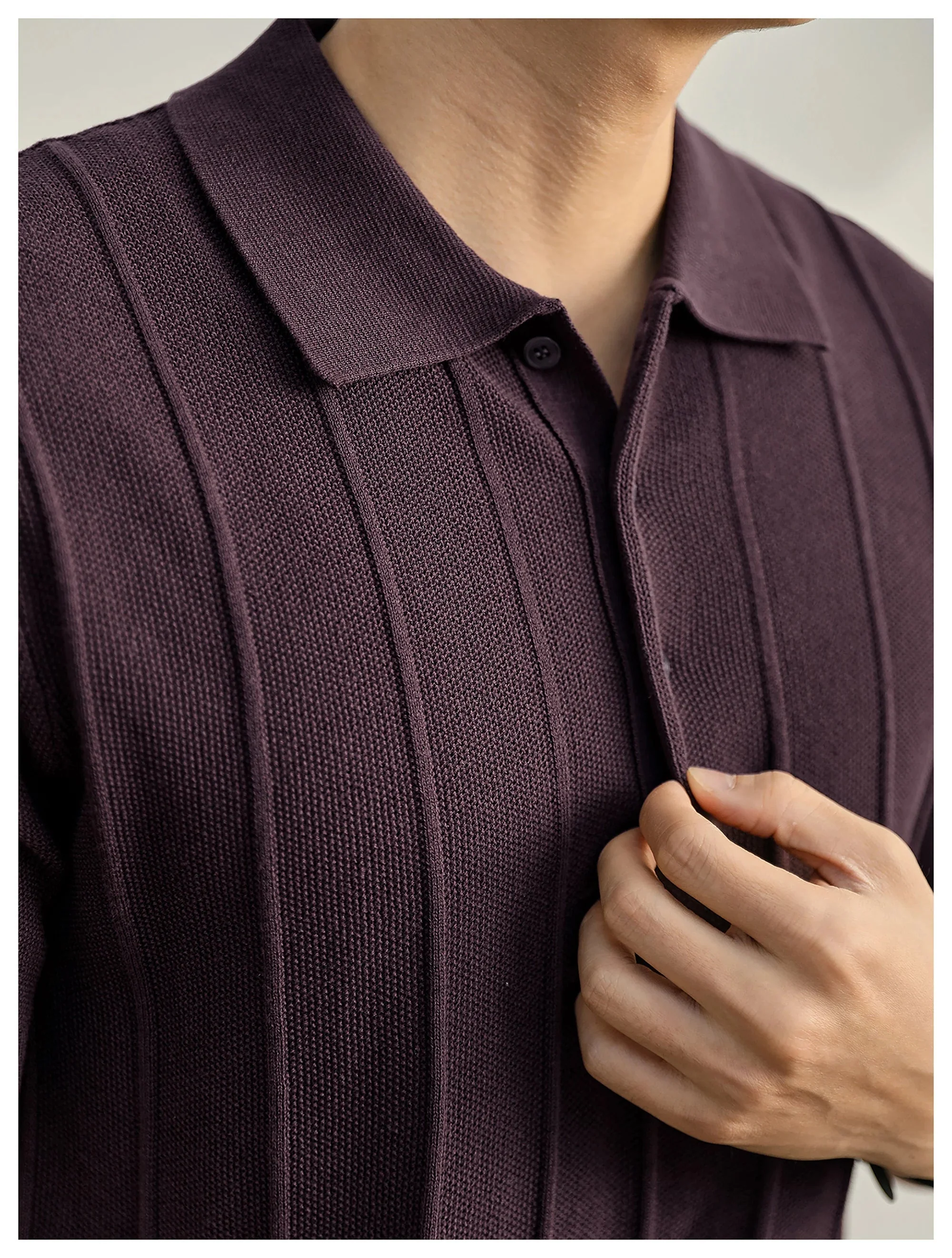 Riviera Textured Knit Polo Shirt - Image 9