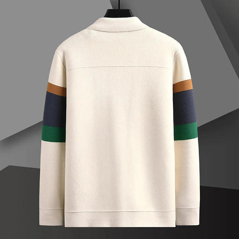 Striped Varsity Knit Jacket - Image 2