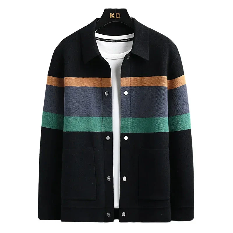 Striped Varsity Knit Jacket - Image 4