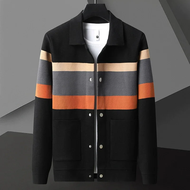 Striped Varsity Knit Jacket - Image 5