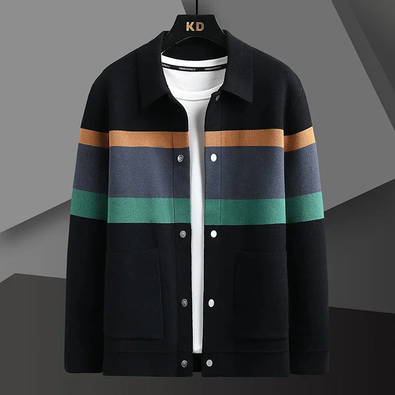 Striped Varsity Knit Jacket - Image 6